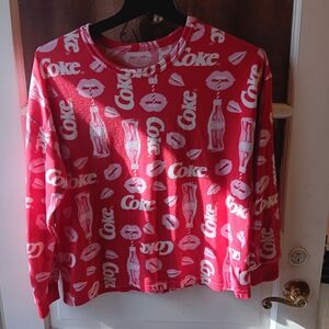 Coca-Cola Red and White Patterned Shirt